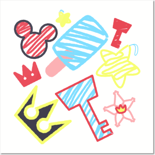 Kingdom Hearts drawing pattern - lite Posters and Art